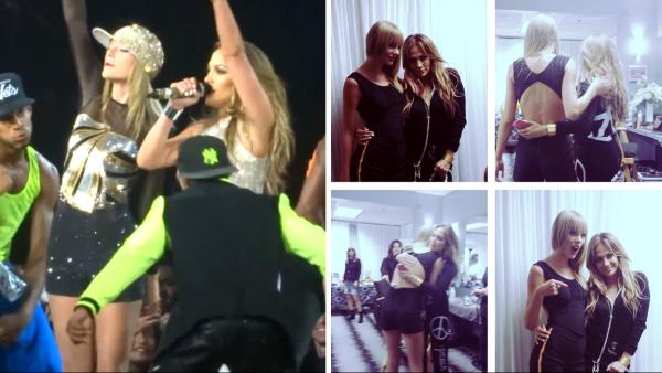 Taylor Swift and Jennifer Lopez appear in a photo posted on Lopezs Instagram account on Aug. 24, 2013. / Swift and Lopez perform together at Swifts Los Angeles concert on Aug. 24, 2013. - Provided courtesy of Instagram.com/jlo / YouTube.com Taylor Swift and Jennifer Lopez appear in a photo posted on Lopezs Instagram account on Aug. 24, 2013. / Swift and Lopez perform together at Swifts Los Angeles concert on Aug. 24, 2013. - Provided courtesy of Instagram.com/jlo / YouTube.com
