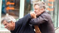 Alec Baldwin and a member of the paparazzi get into an altercation in New York City, outside of Grey Dog restaurant, in front of the actors wife, Hilaria, on Aug. 27, 2013. - Provided courtesy of Freddie Baez / Startraksphoto.com