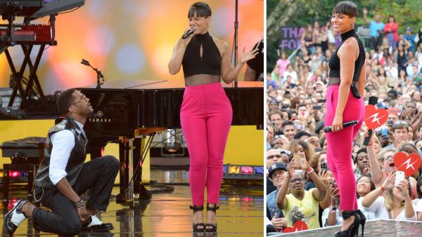 Alicia Keys and Maxwell perform Fire We Make live from New York Citys Central Park on ABCs Good Morning America (GMA) on Aug. 30, 2013. - Provided courtesy of ABC/Ida Mae Astute Alicia Keys and Maxwell perform Fire We Make live from New York Citys Central Park on ABCs Good Morning America (GMA) on Aug. 30, 2013. - Provided courtesy of ABC/Ida Mae Astute