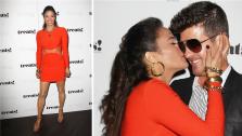 Paula Patton and Robin Thicke kiss at a release party for his album Blurred Lines held at the No. 8 nightclub in New York and hosted by Treats! magazine on Sept. 4, 2013. - Provided courtesy of Dave Allocca / Startraksphoto.com
