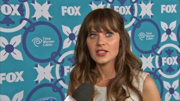 Zooey Deschanel talks to OTRC.com about season 3 of New Girl at FOXs Eco-Casino party celebrating the upcoming Fall 2013 TV season on Sept. 9, 2013.