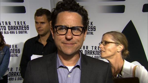 J.J. Abrams talks to OTRC.com at a party celebrating the release of the Star Trek DVD at the California Science Center in Los Angeles on Sept. 10, 2013.