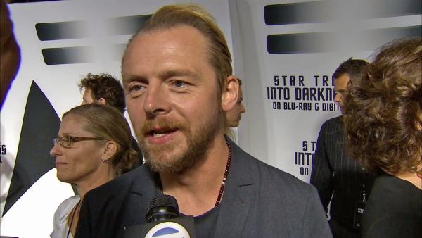 Simon Pegg talks to OTRC.com at a party celebrating the release of the Star Trek Into Darkness DVD at the California Science Center in Los Angeles on Sept. 10, 2013.