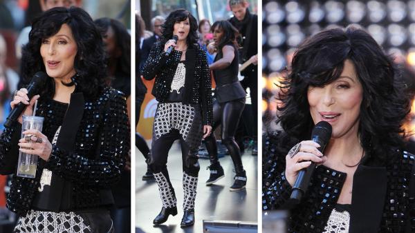 Cher performs on NBCs Today show at Rockefeller Plaza in New York City on Sept. 23, 2013. Cher performs on NBCs Today show at Rockefeller Plaza in New York City on Sept. 23, 2013.