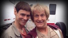 Jim Carrey and Jeff Daniels appear as Lloyd and Harry from the Dumb and Dumber sequel, Dumb and Dumber To, as seen in a photo posted on Daniels Twitter page on Sept. 24, 2013. - Provided courtesy of twitter.com/Jeff_Daniels/status/382520858100523009/photo/1 pic.twitter.com/u2u42yM2hk