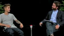 Justin Bieber and Zach Galifianakis appear on Betweeen Two Ferns published on Sept. 26, 2013. - Provided courtesy of FunnyorDie.com