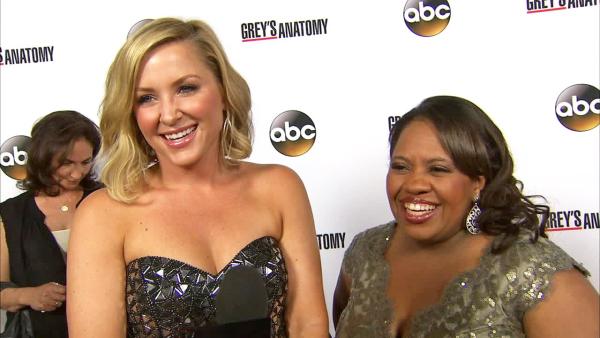 Chandra Wilson and Jessica Capshaw appear at the Greys Anatomy 200th episode party in Hollywood on Sept. 28, 2013. - Provided courtesy of OTRC