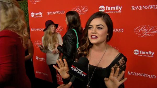 Lucy Hale, who plays Aria Montgomery on Pretty Little Liars, talks to OTRC.com at the ABC Family shows season 4 Halloween episode premiere at the Hollywood Forever Cemetery in Los Angeles on Oct. 15, 2013. - Provided courtesy of OTRC Lucy Hale, who plays Aria Montgomery on Pretty Little Liars, talks to OTRC.com at the ABC Family shows season 4 Halloween episode premiere at the Hollywood Forever Cemetery in Los Angeles on Oct. 15, 2013. - Provided courtesy of OTRC
