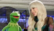 Lady Gaga and Kermit the Frog appear in an undated promotional photo for Lady Gaga and the Muppets Holiday Spectacular, set to air on Nov. 28, 2013. - Provided courtesy of ABC/ Rick Rowell