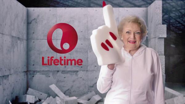 Betty White appears in a 2013 parody video of Miley Cyrus Wrecking Ball clip, aiming at promoting Off Their Rockers, which moved from NBC to Lifetime Television.