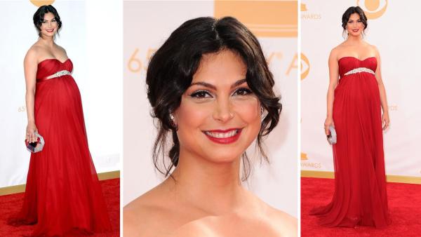 A pregnant Morena Baccarin of Showtimes Homeland walks the red carpet at the 2013 Emmy Awards in Los Angeles on Sept. 29, 2013. She and husband Austin Chick welcomed their first child, a baby boy named Julius, on Oct. 22, 2013. - Provided courtesy of Kyle Rover / Startraksphoto.com A pregnant Morena Baccarin of Showtimes Homeland walks the red carpet at the 2013 Emmy Awards in Los Angeles on Sept. 29, 2013. She and husband Austin Chick welcomed their first child, a baby boy named Julius, on Oct. 22, 2013. - Provided courtesy of Kyle Rover / Startraksphoto.com