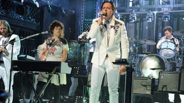 Arcade Fire appears on Saturday Night Live on Sept. 28, 2013. - Provided courtesy of Dana Edelson/NBC Arcade Fire appears on Saturday Night Live on Sept. 28, 2013. - Provided courtesy of Dana Edelson/NBC