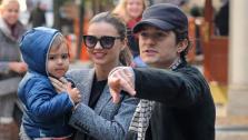 Orlando Bloom appears with wife Miranda Kerr and their son Flynn, 2, in New York City on Oct. 26, 2013. The actors rep confirmed to OTRC.com a day earlier that the two had separated months ago. - Provided courtesy of Humberto Carreno / Startraksphoto.com