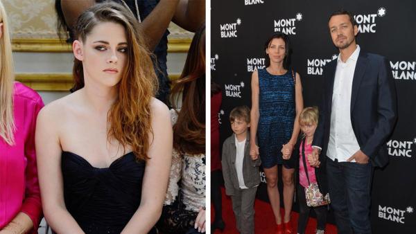 Kristen Stewart appears at Paris Fashion Week on July 4, 2013. / Liberty Ross and Rupert Sanders appear with their children at the Montblanc Pre-Oscar Brunch, celebrating the Princesse Grace De Monaco Collection on Feb. 25, 2012. - Provided courtesy of Nicolas Briquet / Abaca / Tony DiMaio / Startraksphoto.com
