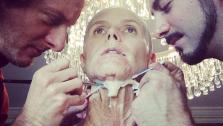 Heidi Klum starts to put on her Halloween costume, as seen in this photo she posted on Twitter on Oct. 31, 2013. She dressed up as an elderly woman. - Provided courtesy of pic.twitter.com/AKHrzHkdNf / twitter.com/heidiklum/status/396015607759790080/photo/1