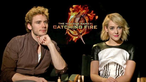 Sam Claflin and Jena Malone appear in an interview with OTRC.com on Nov. 7, 2013. - Provided courtesy of OTRC Sam Claflin and Jena Malone appear in an interview with OTRC.com on Nov. 7, 2013. - Provided courtesy of OTRC
