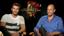 Liam Hemsworth and Woody Harrelson appear in an interview with OTRC.com on Nov. 7, 2013. - Provided courtesy of OTRC