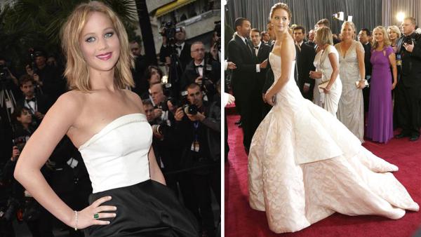 Jennifer Lawrence appears at the 66th Cannes Film Festival on May 18, 2013. / Lawrence appears at the 85th Academy Awards on Feb. 24, 2013. - Provided courtesy of Maria Laura Antonelli/startraksphoto.com / Future Image/startraksphoto.com