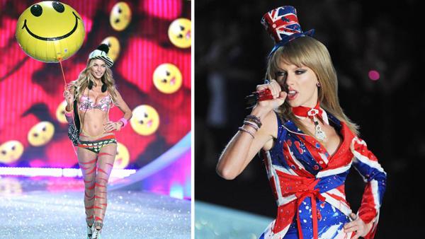 Jessica Hart and Taylor Swift appear on the runway at the 2013 Victorias Secret Fashion Show at the Lexington Armory in New York on Nov. 13, 2013. - Provided courtesy of Amanda Schwab / Humberto Carreno / Startraksphoto.com Jessica Hart and Taylor Swift appear on the runway at the 2013 Victorias Secret Fashion Show at the Lexington Armory in New York on Nov. 13, 2013. - Provided courtesy of Amanda Schwab / Humberto Carreno / Startraksphoto.com