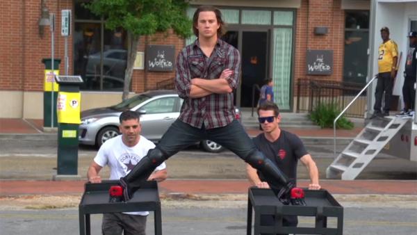 Channing Tatum spoofs Jean-Claude Van Dammes Epic Split commercial in a YouTube video posted on Nov. 19, 2013. - Provided courtesy of youtube.com/user/ctunwrapped Channing Tatum spoofs Jean-Claude Van Dammes Epic Split commercial in a YouTube video posted on Nov. 19, 2013. - Provided courtesy of youtube.com/user/ctunwrapped