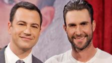 Adam Levine and Jimmy Kimmel appear on Jimmy Kimmel Live on Nov. 20, 2013. - Provided courtesy of ABC / Randy Holmes