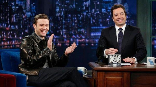 Justin Timberlake and Jimmy Fallon appear on Late Night With Jimmy Fallon on March 11, 2013. - Provided courtesy of Lloyd Bishop/NBC