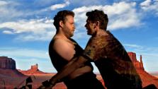 Kanye West and Kim Kardashian appear in the music video for Bound 2, which premiered on The Ellen DeGeneres Show on Nov. 19, 2013. / Seth Rogen and James Franco appear in their Bound 3 parody posted online on Nov. 25, 2013. - Provided courtesy of www.youtube.com/watch?vY3TTiHRrEBE