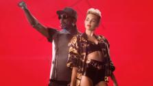 Miley Cyrus and will.i.am appear in the music video for the 2013 song Feelin Myself. - Provided courtesy of Interscope Records