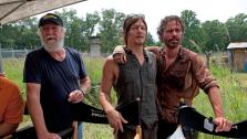 Scott Wilson (Hershel Greene), Norman Reedus (Daryl Dixon) and Andrew Lincoln (Rick Grimes) appear on the set of AMCs The Walking Deads midseason 4 finale, which aired on Dec. 1, 2013. - Provided courtesy of Gene Page / AMC