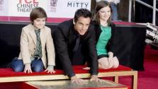Ben Stiller and his children Quinlin Stiller and Ella Stiller appear at his Hand and Footprint Ceremony at the TCL Chinese Theatre in Los Angeles on Dec. 3, 2013. - Provided courtesy of Lionel Hahn/Abacausa/startraksphoto.com