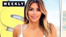 Kim Kardashian appears in a bikini on the cover of Us Weeklys Dec. 25, 2013 issue. The reality star gave birth to her and boyfriend Kanye Wests daughter, North West, the previous June. - Provided courtesy of Us Weekly / Wenner Media