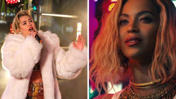 Miley Cyrus appears on Dick Clarks New Years Rockin Eve with Ryan Seacrest in New York City on Dec. 31, 2013. Beyonce appears in the 2013 music video XO. - Provided courtesy of Ida Mae Astute / ABC / Columbia Records Miley Cyrus appears on Dick Clarks New Years Rockin Eve with Ryan Seacrest in New York City on Dec. 31, 2013. Beyonce appears in the 2013 music video XO. - Provided courtesy of Ida Mae Astute / ABC / Columbia Records