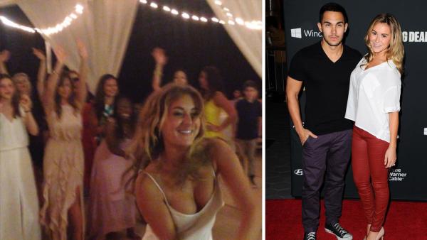 Alexa Vega tosses her bouquet at her wedding, as seen in a video posted on her Instagram page on Jan. 6, 2014. / Alexa Vega and Carlos Pena Jr. attend the season 4 premiere of The Walking Dead on Oct. 3, 2013. - Provided courtesy of instagram.com/vegaalexa / Sara De Boer / Startraksphoto.com Alexa Vega tosses her bouquet at her wedding, as seen in a video posted on her Instagram page on Jan. 6, 2014. / Alexa Vega and Carlos Pena Jr. attend the season 4 premiere of The Walking Dead on Oct. 3, 2013. - Provided courtesy of instagram.com/vegaalexa / Sara De Boer / Startraksphoto.com