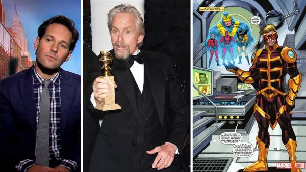 Paul Rudd talks to OTRC.com in December 2013. / Michael Douglas attends HBOs 2014 Golden Globes after party on Jan. 12, 2014. It was revealed a day later he will play Hank Pym in Ant-Man. / Hank Pym is seen in ANT-MAN and THE WASP comic book No. 1. - Provided courtesy of OTRC / Tony DiMaio / Startraksphoto.com / Tim Seeley / Marvel Paul Rudd talks to OTRC.com in December 2013. / Michael Douglas attends HBOs 2014 Golden Globes after party on Jan. 12, 2014. It was revealed a day later he will play Hank Pym in Ant-Man. / Hank Pym is seen in ANT-MAN and THE WASP comic book No. 1. - Provided courtesy of OTRC / Tony DiMaio / Startraksphoto.com / Tim Seeley / Marvel