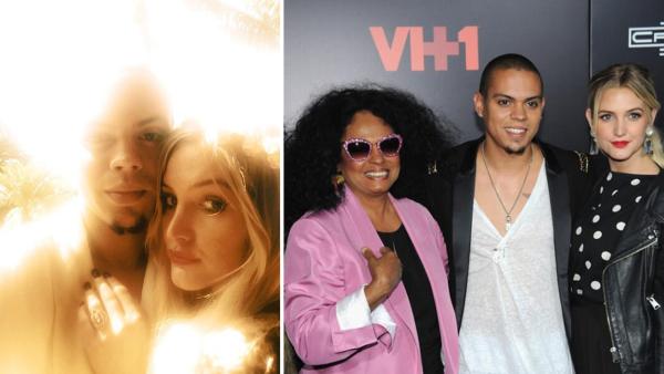 Ashlee Simpson and Evan Ross appear in a Twitter photo posted on Jan. 13, 2014, in which she announced they are engaged. / Ashlee Simpson and Evan Ross are pictured with mother Diana Ross in a Twitter photo posted on Dec. 11, 2013. - Provided courtesy of pic.twitter.com/KVwoltverE / twitter.com/ashleesimpson/status/422890145121984512 / pic.twitter.com/5HKHnMTy3N / twitter.com/realevanross/status/410915445198159873/photo/1
