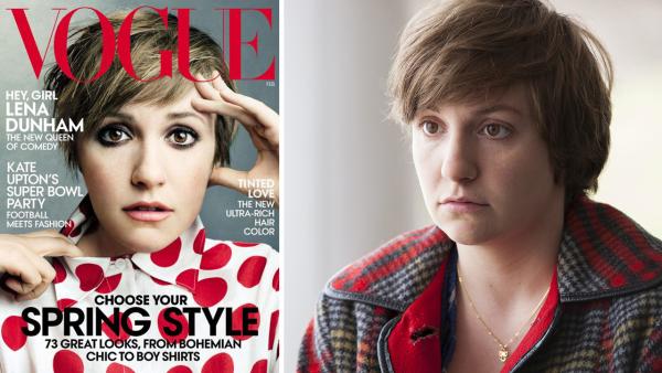Girls creator and actress Lena Dunham appears on the February 2014 cover of Vogue -- her first appearance on the cover of the fashion magazine. / Lena Dunham appears as Hannah in a scene from a season 3 episode of Girls. - Provided courtesy of Conde Nast / Jessica Miglio / HBO Girls creator and actress Lena Dunham appears on the February 2014 cover of Vogue -- her first appearance on the cover of the fashion magazine. / Lena Dunham appears as Hannah in a scene from a season 3 episode of Girls. - Provided courtesy of Conde Nast / Jessica Miglio / HBO