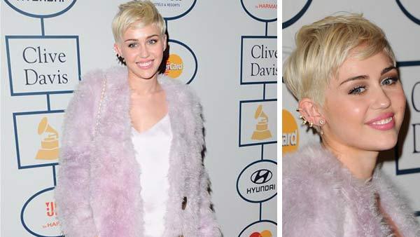 Miley Cyrus appears at the 2014 Clive Davis Pre-Grammy party in Los Angeles, California on Jan. 25, 2014. - Provided courtesy of Sara De Boer / startraksphoto.com