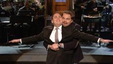 Jonah Hill and Leonardo DiCaprio appear on Saturday Night Live on Jan. 25, 2014. - Provided courtesy of NBC