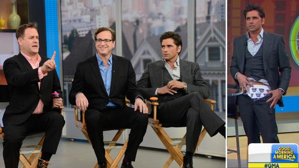 John Stamos reveals Oikos Greek yogurt underwear on ABCs GMA on Jan. 29, 2014 during a Full House reunion with Dave Coulier and Bob Saget. They promoted an ad for the brand that stars the three of them and is set to air during the 2014 Super Bowl. - Provided courtesy of ABC / Ida Mae Astute John Stamos reveals Oikos Greek yogurt underwear on ABCs GMA on Jan. 29, 2014 during a Full House reunion with Dave Coulier and Bob Saget. They promoted an ad for the brand that stars the three of them and is set to air during the 2014 Super Bowl. - Provided courtesy of ABC / Ida Mae Astute