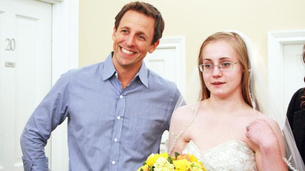 Seth Meyers and Shealynn Casserly appear on the season 11 premiere of Say Yes to the Dress, which airs on Feb. 21, 2014. - Provided courtesy of DCL Seth Meyers and Shealynn Casserly appear on the season 11 premiere of Say Yes to the Dress, which airs on Feb. 21, 2014. - Provided courtesy of DCL