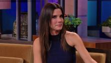 Sandra Bullock gets emotional while talking to Jay Leno on his second-to-last Tonight Show appearance as host on Feb. 5, 2014. - Provided courtesy of NBC