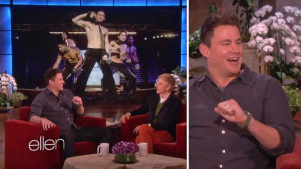 Channing Tatum appears on The Ellen DeGeneres Show on Feb. 6, 2014. The Magic Mike actor said he is fappy, or fat and happy. - Provided courtesy of Warner Bros. Television