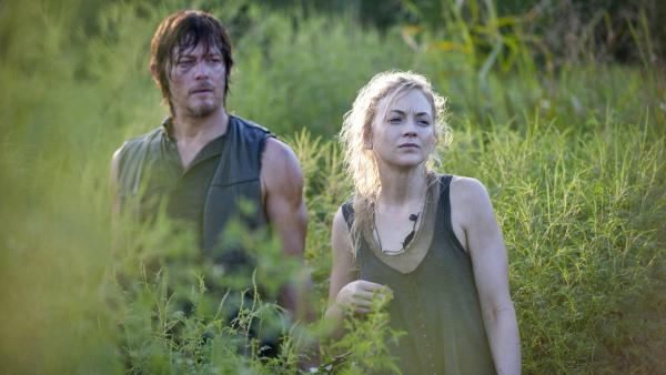Norman Reedus appears as Daryl Dixon and Emily Kinney appears as Beth Greene in a scene AMCs The Walking Dead, season 4, episode 10 -- Inmates. - Provided courtesy of Gene Page / AMC Norman Reedus appears as Daryl Dixon and Emily Kinney appears as Beth Greene in a scene AMCs The Walking Dead, season 4, episode 10 -- Inmates. - Provided courtesy of Gene Page / AMC