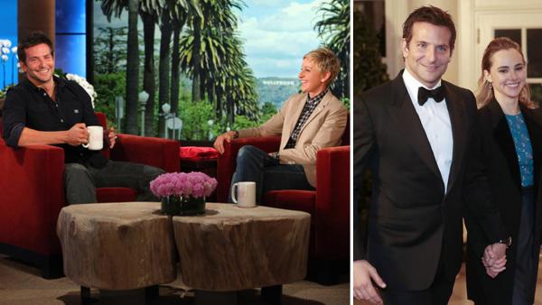 Bradley Cooper appears in an interview with Ellen DeGeneres, which aired on Feb. 17, 2014. / Bradley Cooper and Suki Waterhouse appear at the White House state dinner on Feb. 11, 2014. - Provided courtesy of Warner Bros. Television / Andrew Harrer / Pool/startraksphoto.com