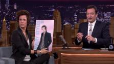 Kristen Wiig impersonates One Direction singer Harry Styles on The Tonight Show Starring Jimmy Fallon on Feb. 18, 2014. - Provided courtesy of NBC