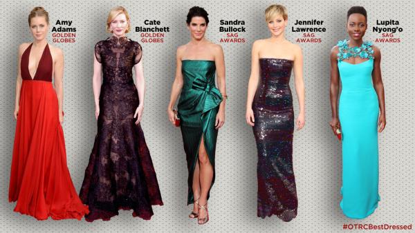 Amy Adams and Cate Blanchett appear at the 2014 Golden Globe Awards. / Sandra Bullock, Jennifer Lawrence and Lupita Nyongo appear at the 2014 SAG Awards. Which Oscar nominee do you think is #OTRCBestDressed? - Provided courtesy of OTRC Amy Adams and Cate Blanchett appear at the 2014 Golden Globe Awards. / Sandra Bullock, Jennifer Lawrence and Lupita Nyongo appear at the 2014 SAG Awards. Which Oscar nominee do you think is #OTRCBestDressed? - Provided courtesy of OTRC