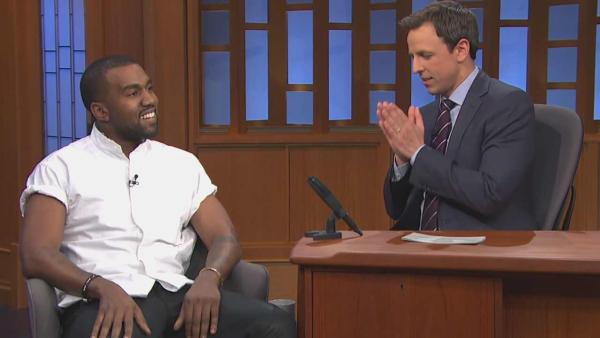 Kanye West appears on Late Night with Seth Meyers on Feb. 25, 2014. - Provided courtesy of NBC Kanye West appears on Late Night with Seth Meyers on Feb. 25, 2014. - Provided courtesy of NBC