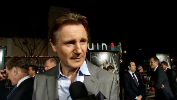 Liam Neeson appears in an interview with OTRC.com at the Los Angeles premiere of Non-Stop on Feb. 24, 2014. - Provided courtesy of OTRC