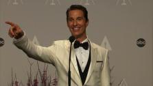 Matthew McConaughey talks backstage after winning Best Leading Actor at the 2014 Oscars on March 2, 2014. - Provided courtesy of OTRC