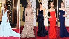 Lupita Nyongo, Cate Blanchett, Sandra Bullock, Jennifer Lawrence and Amy Adams appear at the 2014 Oscars red carpet on March 2, 2014. - Provided courtesy of Kyle Rover / Startraksphoto.com